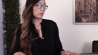 Juicy tits tbabe Venus Lux jerking off during office break