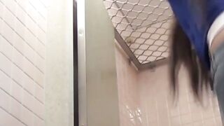 Bondage Japanese babe cant hold it and piss down her legs