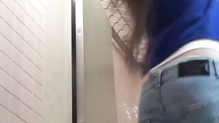 Bondage Japanese babe cant hold it and piss down her legs