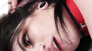 Hot tranny in fishnets Natalie Mars fisted by hot girl
