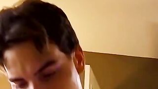Handsome twink cock sucked and anally railed by his lover