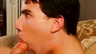 Handsome twink cock sucked and anally railed by his lover