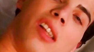 Handsome twink cock sucked and anally railed by his lover