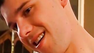 Handsome twink cock sucked and anally railed by his lover