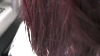 Redhead hooker sucks big dick before being pounded on camera