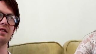 Naughty Pixxie Little gives a hot blowjob to nerdy friend