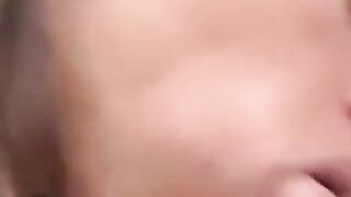 Interracial POV blowjob and facial with pretty Ebony chick