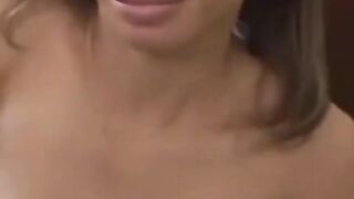 Interracial POV blowjob and facial with pretty Ebony chick