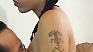 Doggystyle deep ramming with a skinny girl and her lover