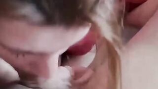 Amateur blowjob deepthroat and facial cu