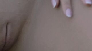 Teen with broad hips heads out into nature and shows titties