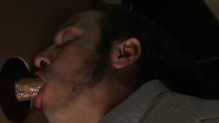 Shemale gets gloryhole blowjob