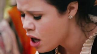 Sweet looking maid Yhivi fucks like crazy for extra cash