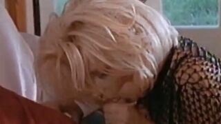 Busty retro blonde Brittany Andrews spreads legs for dick