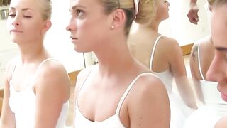 Three teenage ballet dancers fucked and facialized