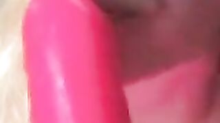Busty Blonde Playing With An Inflatable Dildo