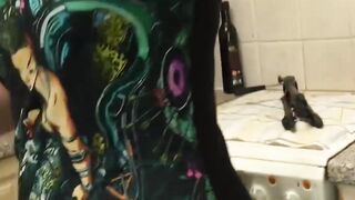 Blue hair gal from UK Caitlin Minx drilled by Pascal White