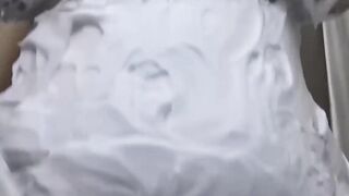 Naughty blonde GILF Lacey Star foam sprays young busty dyke