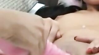 Brunette lesbians eat each others pussies after dildo play