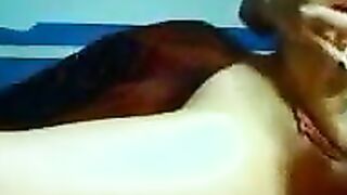 Playing With A Glass Dildo In The Anus
