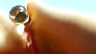 Playing With A Glass Dildo In The Anus