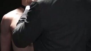 Austin Young's ass grinds on hairy daddy Lance Charger's cock
