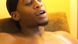 Blonde bottom Blaisen Shon is cock starved and hung black stud King Bae is ready to s