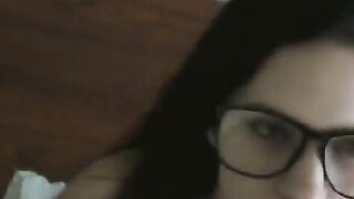 Nerdy Girl Gives a Sloppy Blowjob