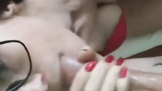 Nerdy Girl Gives a Sloppy Blowjob