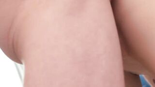 Bodacious Lucy Mendez endures getting spit roasted by two well endowed men
