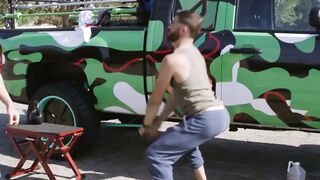 Bearded stud picks up a jock to fuck his tight ass