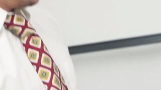 Young worker sucks his bosses erect dick to save his job