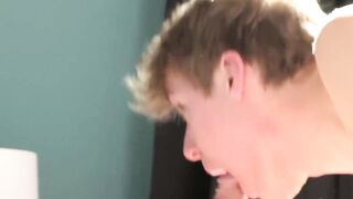 Pretty twink Jack Bailey anal drilled bareback after blowjob
