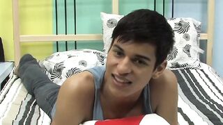 Young pierced nipples twink Sebastian getting cock bareback