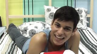 Young pierced nipples twink Sebastian getting cock bareback