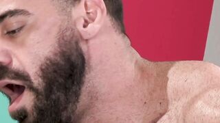 Hunky hairy gays suck big cocks and lick muscular asses