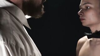 Submissive twink deepthroats hunk before raw doggystyle fuck