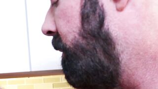 Bear is rimming his partner before fingering his hairy ass