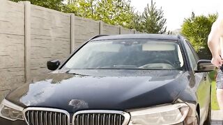 Titty fucking big tit car cleaning girlfriend