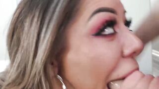 Tattooed MILF Karma RX has her face fucked before facial