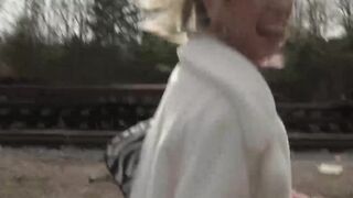 Horny blonde Mellany Lapiedra hardly endures my swift thrusting into her vag