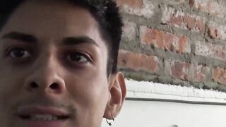 Naughty tattooed Latino fucked doggystyle bareback after BJ