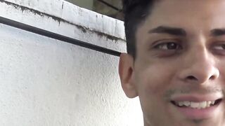 Naughty tattooed Latino fucked doggystyle bareback after BJ