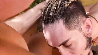 Straight Latino jock turns gay and pounds stranger bareback