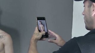 Inked jock thief facialized after bareback officer fucking