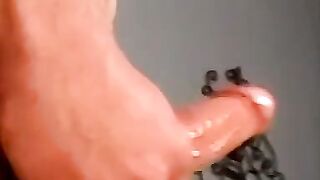 Hung bald amateur cums in mature mans mouth after blowjob