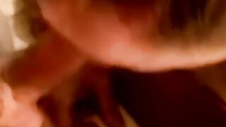 Hung bald amateur cums in mature mans mouth after blowjob