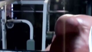 Tattooed wrestler tied up and dominated by his opponent