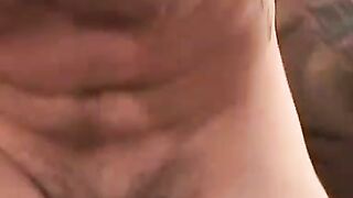 Naughty hunk uses kinky fleshlight for a horny masturbation