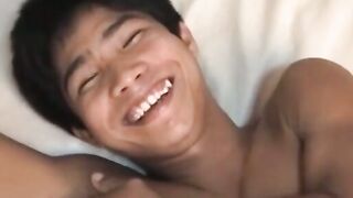 Tied up Asian teen gets sexy tickling that made him moan